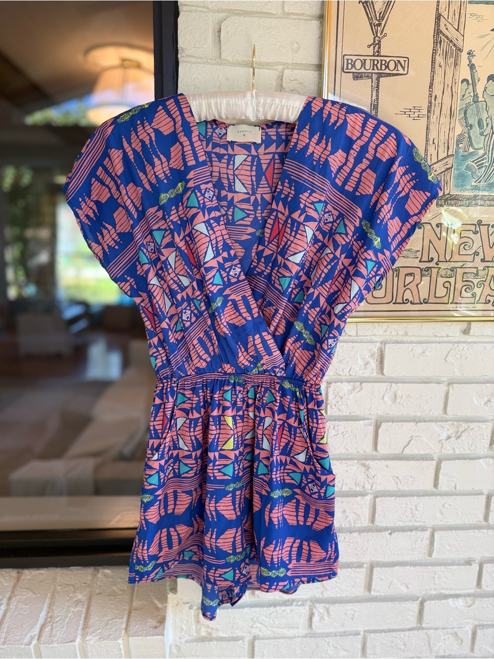 Everly Blue and Pink Patterned Romper